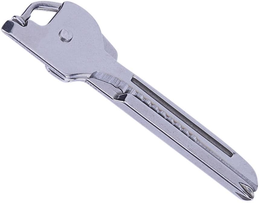 Questionno Outdoor Tool 6 in 1 Folding Mini Knife Multi Functional Key Ring Cutter
