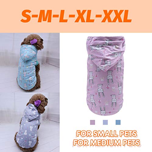 Aviat Pet Clothes Shirt Vest Coats,Rabbit Print Dog Cat Puppy Pets Winter Cold Weather Jacket Sweatshirt,Warm&Soft&Stylish Costume Craft Apparel for All Female or Male Dogs Pig Outdoor Indoor