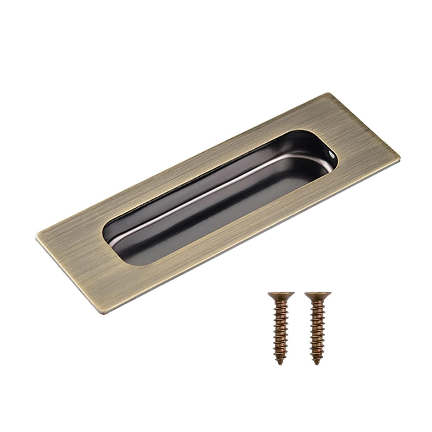 MiJunHD Recessed Flush Door Handles Stainless Steel Cabinet & Furniture Door Pulls Bronze 120 * 40mm Rectangle-Hidden Holes Rectangle Handles/Pulls for Interior & Closet Doors