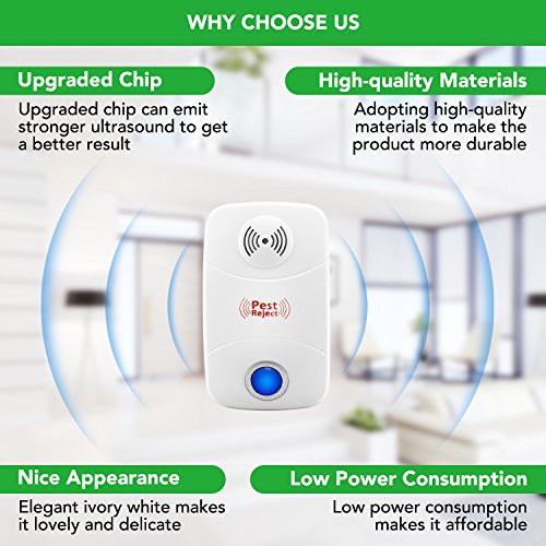 New Ultrasonic Pest Repeller in Pest Control - Mice Repellent & Bug Repellent in Pest Repellent,Insect Repellent for Mosquito,Rat,Mice,Bedbug,Spider,Roach,Ant,Fly,Flea - No more Traps & Sprayers