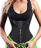 One Zipper with 3 Row of Hooks Waist Trainer Cincher Body Shaper Girlde Vest Fat Burner (M, Black)