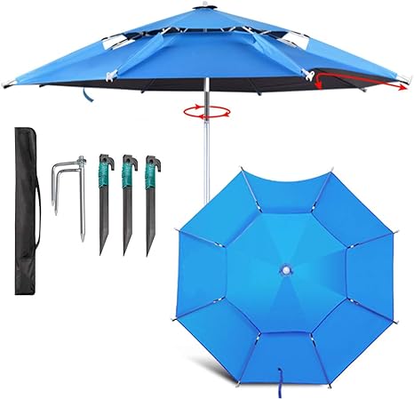 Amazon Co Jp Hxsm チルト釣り傘 防水 パラソル Uvカット フィッシングパラソル 360度回転 ビーチパラソル 持ち運び軽 ガーデン パラソル 収納バッグ付き 簡単設置 いいえベース ホーム キッチン