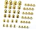 Okones Pack of 24,2/5'' 1/3'' 3/8'' 2/7'' 1/4'' 1/5'' Solid Brass Leathercraft Studs Buttons Cap Rivets Nailheads Stud Spike DIY Purse Handbag(2/5''+1/3''+3/8''+2/7''+1/4''+1/5'')