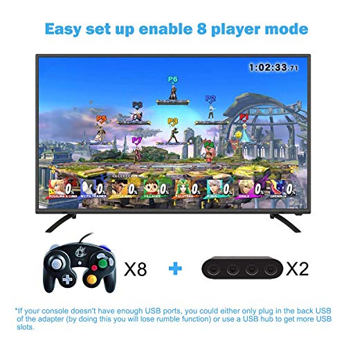 Gamecube adapter for switch,Wii U GameCube Controller Adapter, Updated Version GameCube Converter for Nintendo Wii U Super Smash Bros/ Switch/ PC/ Mac, 4 Ports and No Need Driver, Turbo Mode And Home