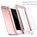 for Apple iPhone 8 Case, iPhone 7 Case, ANOLE 360 Full Body Protection 2in1 Ultra Thin PC Shell with [Tempered Glass Screen Protector] Coverage Matte Hard Plastic Cover & Skin 4.7 Inch (Rose Gold)