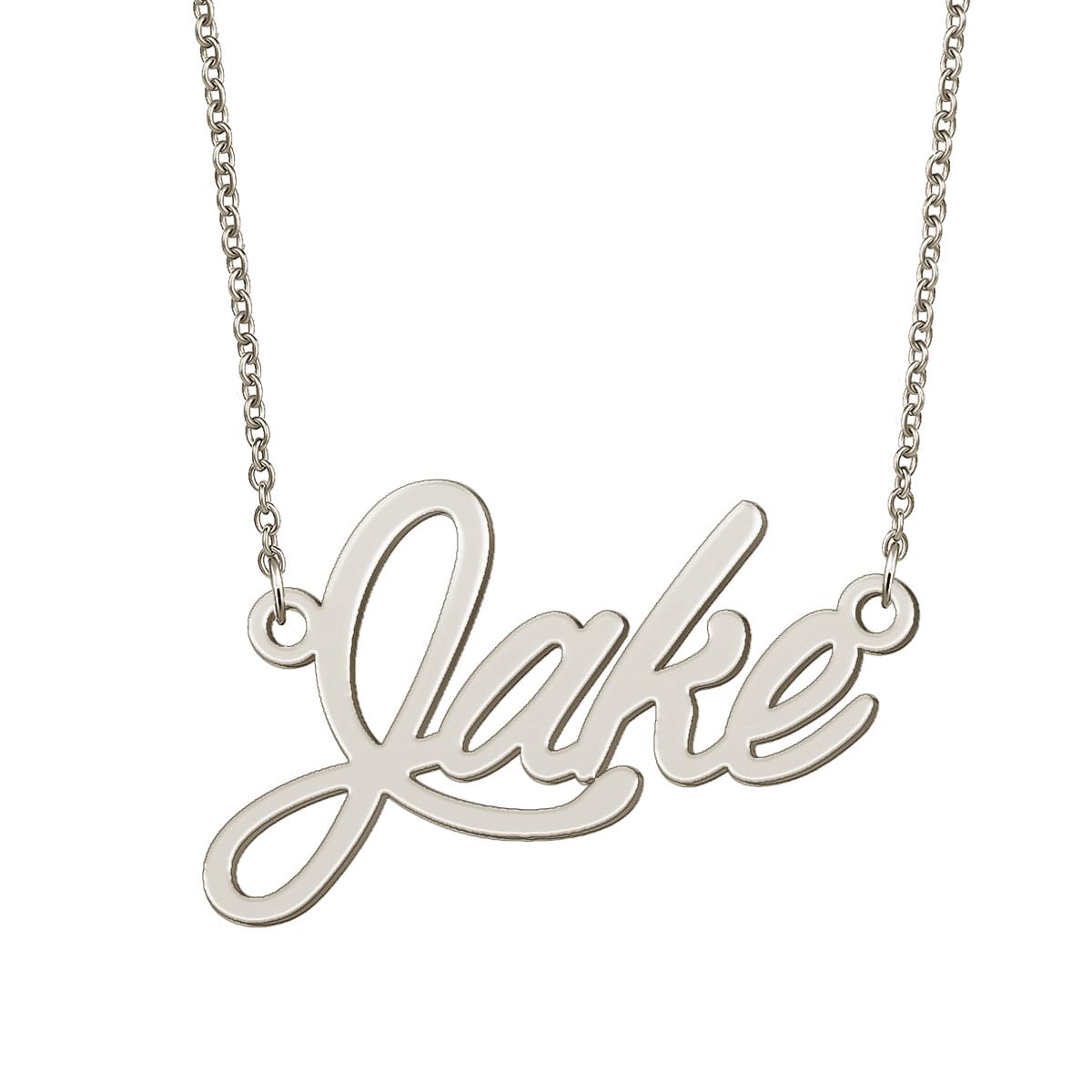 BYBWBL Jake Name Pendant Necklace Silver Color