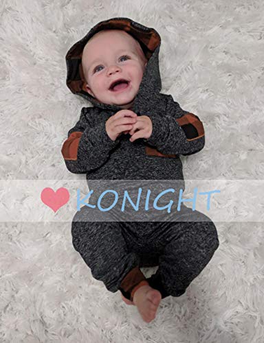 Kids Toddler Baby Boys Girls Christmas Outfit Winter Xmas Plaid Pocket Hoodie Sweatshirt Jackets Shirt+Pants Clothes Set (Khaki Plaid, 2-3 Years)