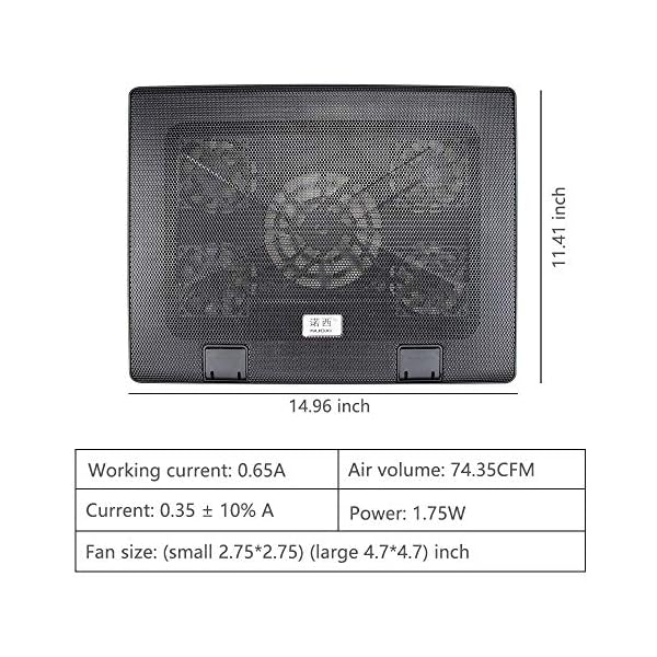 yidenguk-Laptop-Cooling-Pad-Adjustable-Angle-Ultra-Quiet-Gaming-Laptop-Cooler-Stand-with-6-Fans-Blue-Led-Lights-2-USB-Ports-Suitable-for-12-154-Inches-Laptop-Notebook-blue-5 yidenguk Laptop Cooling Pad, Adjustable Angle Ultra Quiet Gaming Laptop Cooler Stand with 6 Fans, Blue Led Lights, 2 USB…