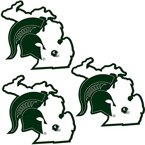 NCAA Michigan State Spartans Home State Decal, 3pk