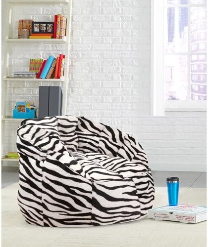Zebra Faux Fur Bean Bag Chair