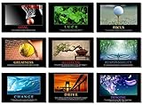 9x Poster Motivational Self Positive Office Quotes Inspirational Success Teamwork Dream Focus Responsibility Prints 30x20