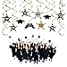 PBPBOX Graduation Decorations 30 Pcs 2017 Hanging Swirl and Celebration Card