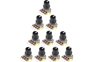5PCS Potentiometer Resistor 3 Pin Linear Taper Rotary Potentiometer,10K Ohm