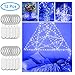 MINGER 12 Packs Fairy String Lights, 3.3FT 20 LEDs Battery Operated Jar Lights Bedroom Patio Wedding Party Christmas (Blue)