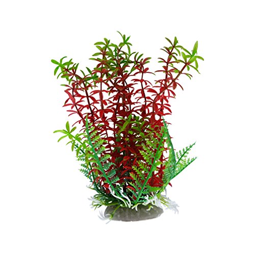 Plastic Aquarium Plant with Base 7 Inch Tall