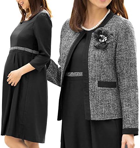 Sweet Mommy マタニティ 授乳服 ワンピース ジャケット 2点セット ツイード 卒園式 入園式 お宮参り 参観日