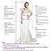 Meilishuo Women's Jewelry Deep V-neck Beaded Chiffon Prom Dress Long Evening Gown for Party