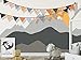 24 Pcs/23 Feet Fabric Banner,Colored Pennant Flag,Vintage Triangle Bunting,Hanging Cotton Garland for Baby Birthday Shower,Wedding Theme Party,Window Decorations(Orange).