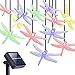 DecorNova Solar String Lights, 20 LEDs Dragonfly Solar Fairy Lights with Waterproof Solar Panel & 2 Lighting Modes for Outdoor Garden Patio Yard Party Christmas Holidays,13 Feet, Multi Color