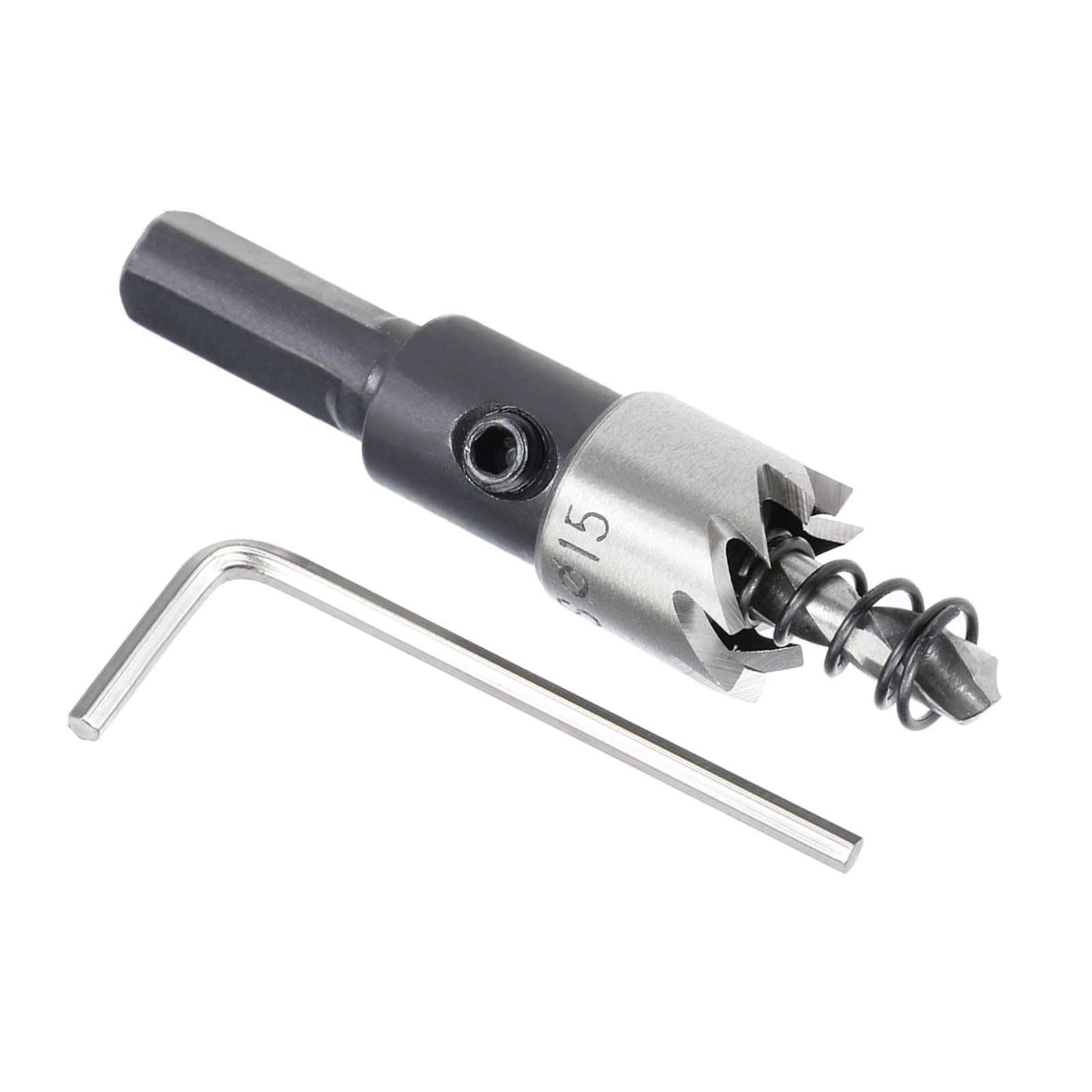 Kozelo 1pcs Hole Saw - [15mm] HSS (High Speed Steel) Drill Bit Hole Cutter for Stainless Steel Aluminum Metal Wood Plastic Use, Triangular Shank