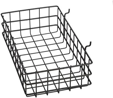 Marlin Steel Black Powder Coated Pegboard or Slat Wall Wire Basket (8"L x 14"W x 4"H)