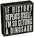 Primitives by Kathy Classic Box Sign, 6 x 6-Inches, Dinosaur