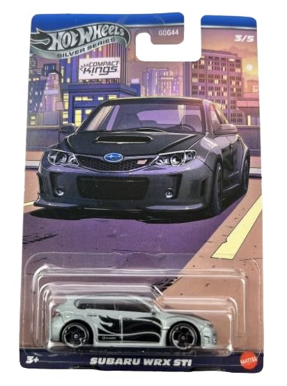 Hot Wheels Silver Series Subaru WRX STI Hatchback [Gray] Compact Kings 3/5, 1:64 Scale Diecast Toy Vehicle
