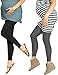 Preggers 2 Pack 10-15mmhg Footless Maternity Compression Leggings (Black/Coal L)