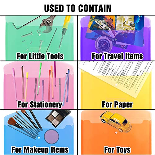 image for EOOUT 24pcs Plastic Envelopes Poly Envelopes Transparent File Envelope