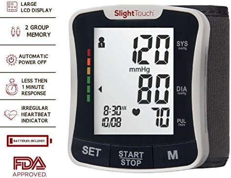 Slight Touch FDA Approved Fully Automatic Wrist Digital Blood Pressure Monitor ST-501 Batteries and Case Included RECERTIFIED