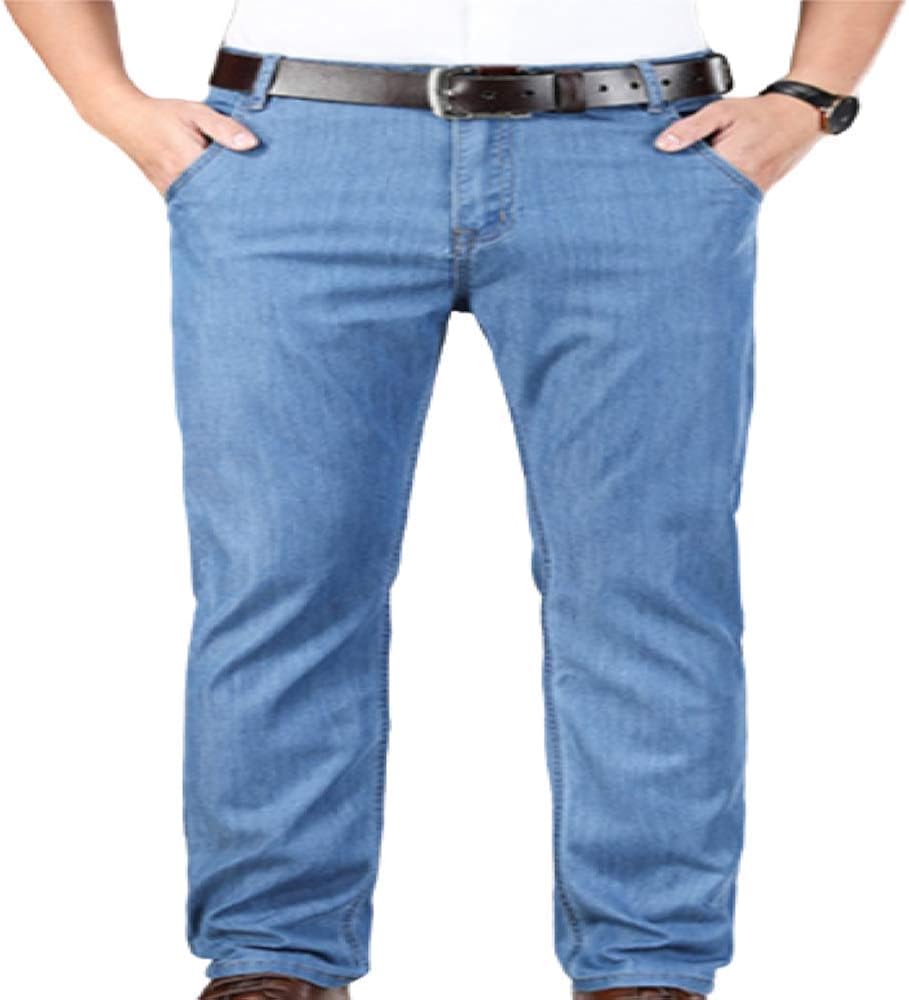 brandless Men's Jeans Summer Stretch High Waist Straight Straight Loose