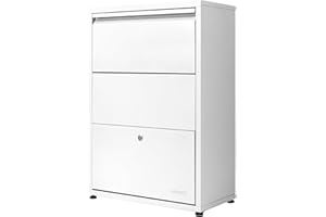 ADOORN Package Delivery Boxes for Outside, Small 29.5 x 20.5 x 10.5 (HxWxD) Security Package Box, Free Standing Anti-Theft Parcel Drop Box - White