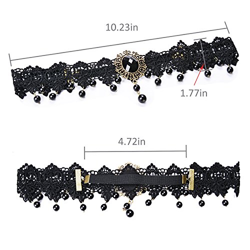 Aniwon Headbands, Black Lace Pearl Hair Bands Forehead Jewelry for Women… - Thumbnail 7