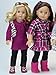 18 Inch Doll Clothing Outfit 2 Pc. Set Fits American Girl Dolls & More! (Doll Shoes sold separately) Doll Clothes Set of Berry Doll Dress & Sequin Trim Leggings