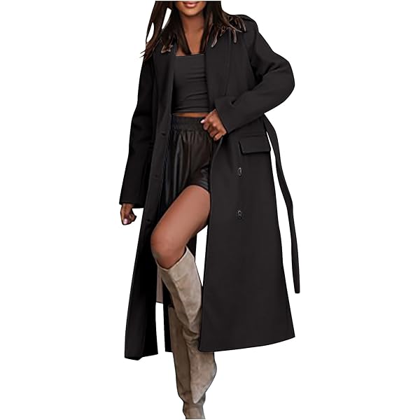 Amazon.com: LMSXCT Womens Notched Lapel Collar Double Breasted Pea