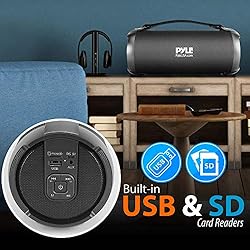PyleUsa Wireless Portable Bluetooth Boombox Speaker