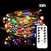 100 LED Copper Wire Starry String Lights with 8 Modes Remote Control 3AA Battery Operated, 33 Feet (Colorful)