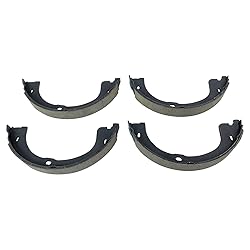 TRQ Rear Parking Brake Shoe Set Compatible with