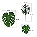 Hicarer 36 Pieces 2 Kinds Artificial Palm Leaves Faux Palm Tree Leaf Fake Monstera Tropical Leaves for Decoration, Green
