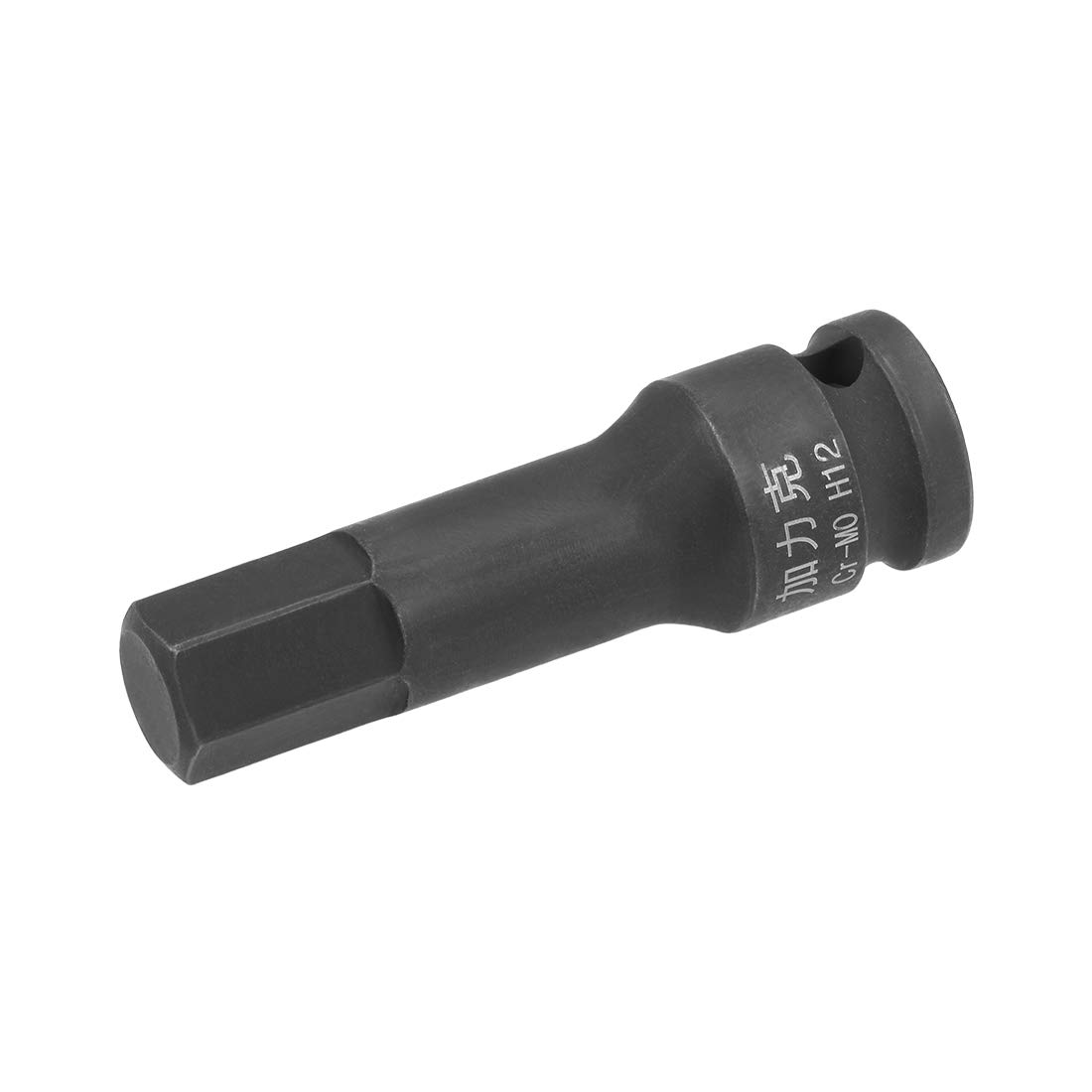 sourcing map 3/8" Drive x H12 (12mm) Impact Hex Bit Socket, Metric 3" Length, Cr-Mo Steel
