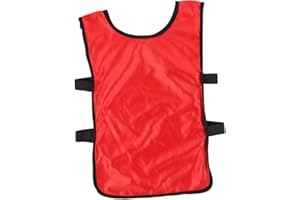 Kichvoe Football Training Vest 6 Pack Red Breathable Waistcoat for Boys Outdoor Soccer Team Practice