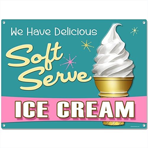 Ice Cream Parlor Delicious Soft Serve Vintage Style Metal Sign 16 x 12