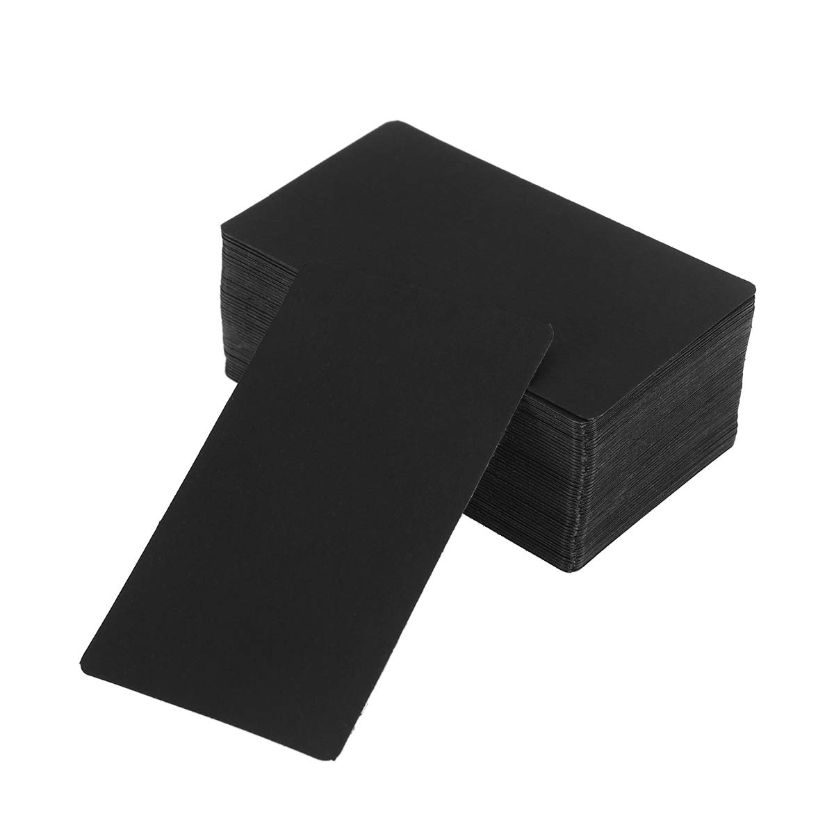 100pcs Blank Message Cards Retro Memo Pads for DIY Notes Greetings Scrapbooking Approx Double-Sided Student Projects Party Favors Black