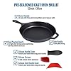 Pinnacle-Cookware-12inch-30cm-Pre-Seasoned-Large-Heavy-Duty-Cast-Iron-Round-SkilletFrying-Pan-Oven-Safe-Outdoor-Cooking-Black-Silicon-Handle-and-Red-Silicon-Scraper-Set-Included-37Kg Pinnacle Cookware - 12inch / 30cm Pre-Seasoned Large Heavy Duty Cast Iron Round Skillet/Frying Pan, Oven Safe, Outdoor…