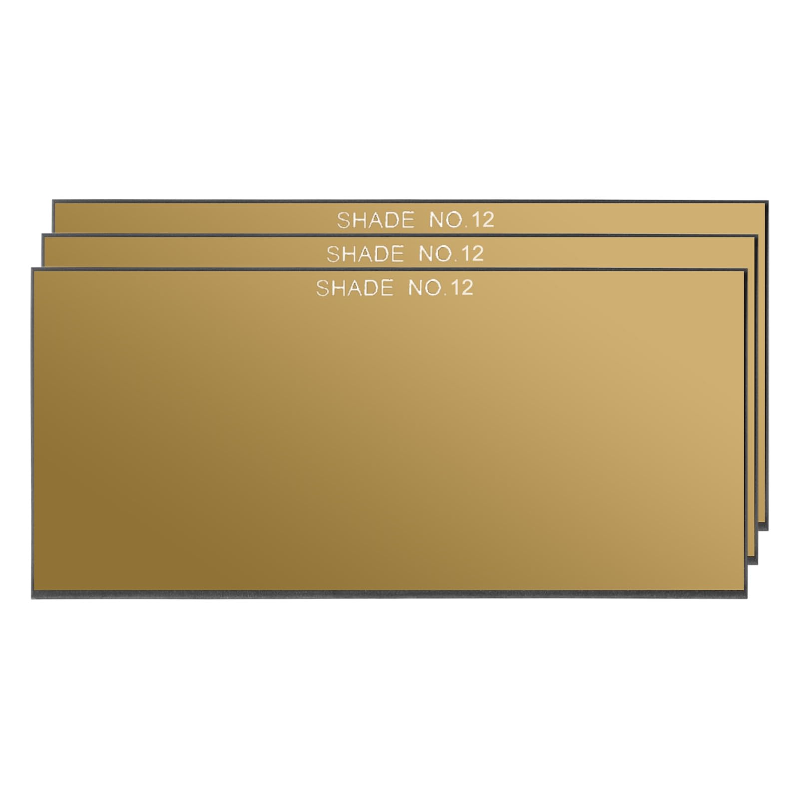 PATIKIL Gold Welding Glass Lens Shade 12, 3 Pack 2" x 4.25" Hardened Helmet Filter Darkening Glass Welding Hood Lens for Weld Helmet Hood Covers Replacement