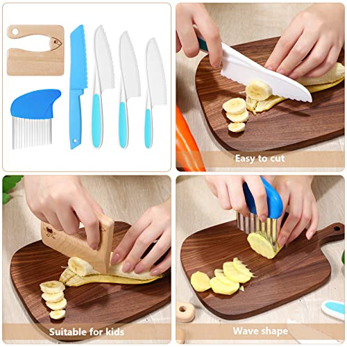 6 Pieces Wooden Kids Kitchen Knife Include Wood Kids Knife Plastic