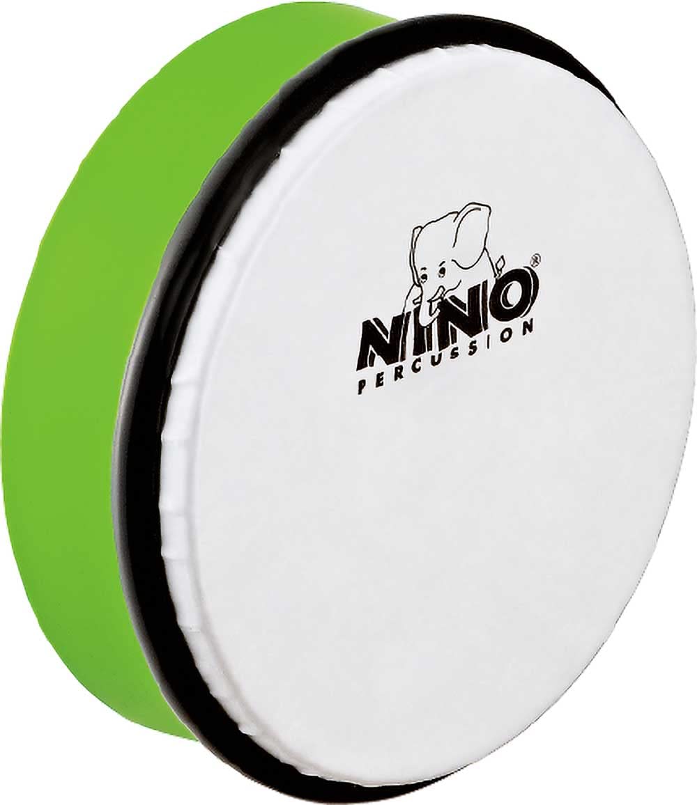 Nino Percussion Hand Drum Instrument - Small Hand drum for Children from 3 Years - Diameter 6 inch (ca. 15 cm) - Plastic, Green (NINO4GG)