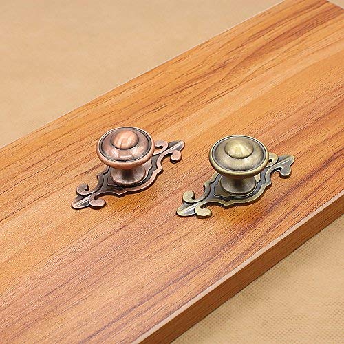 Lvcky 4Pcs European Cabinet Knobs with Backplates Simple Furniture Drawer Knob Pulls Office Bronze