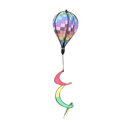 Albio 55 Hot Air Balloon Wind windsocks Windmill Garden Yard Outdoor Toy Decor Windsock Striped for Sports Events Checked
