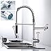 Fapully Modern High Spring Single Handle Single Hole Kitchen Sink Faucet with Pull Down Sprayer Mixer Tap,Chrome